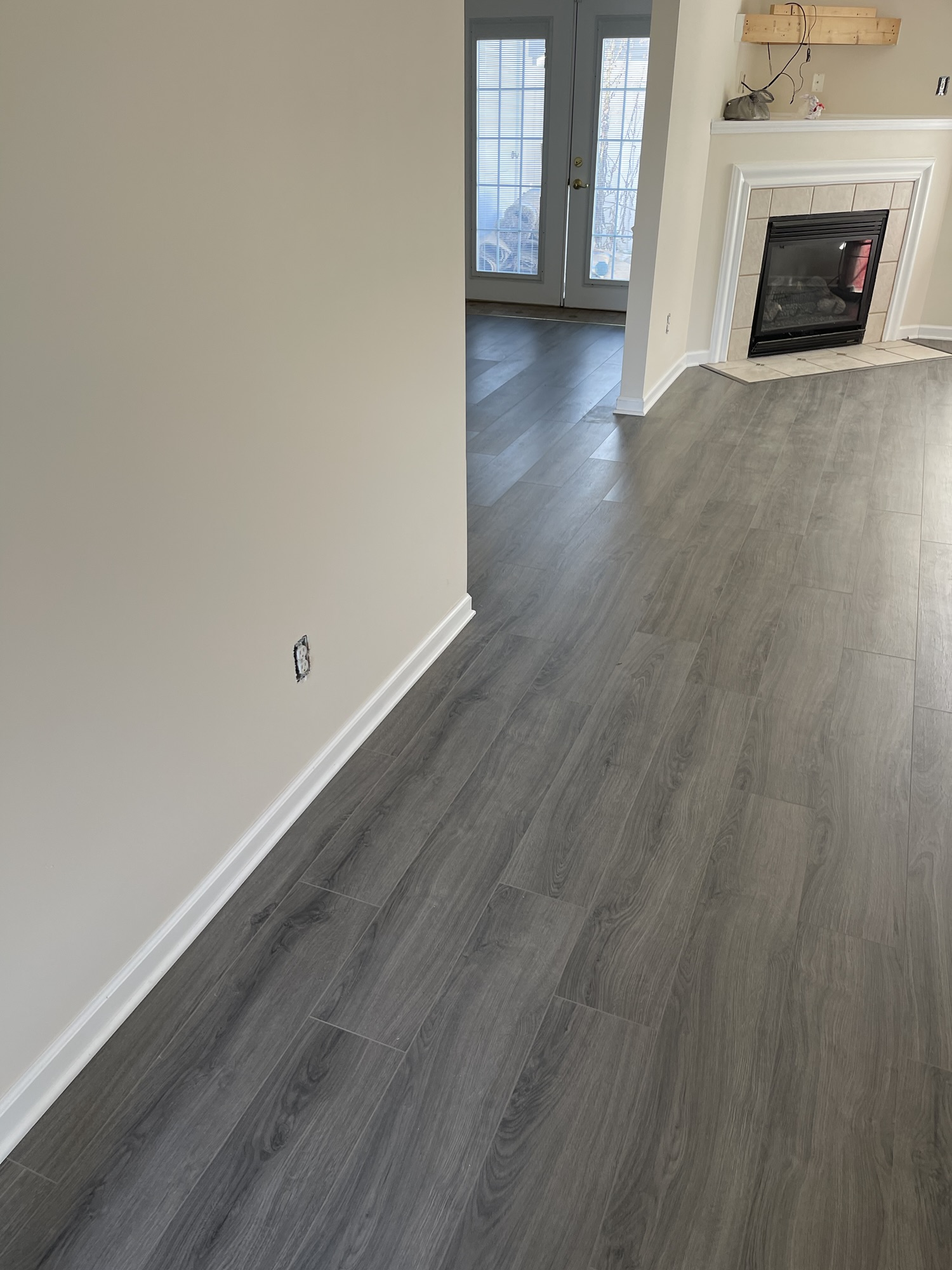Continuous floating floor installation with proper expansion spacing