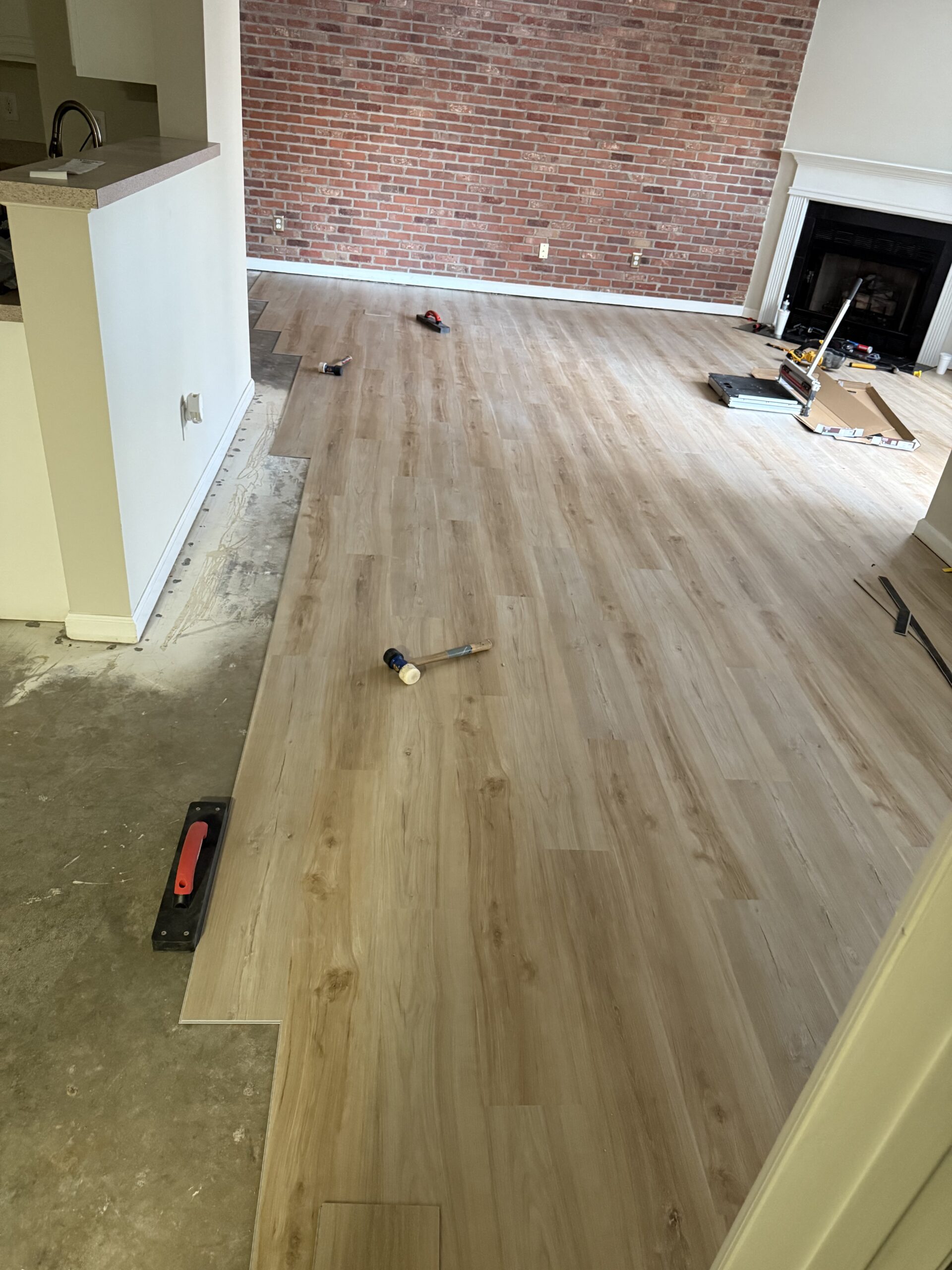 Long straight, properly offset and spaced, to compliment the open space design.
