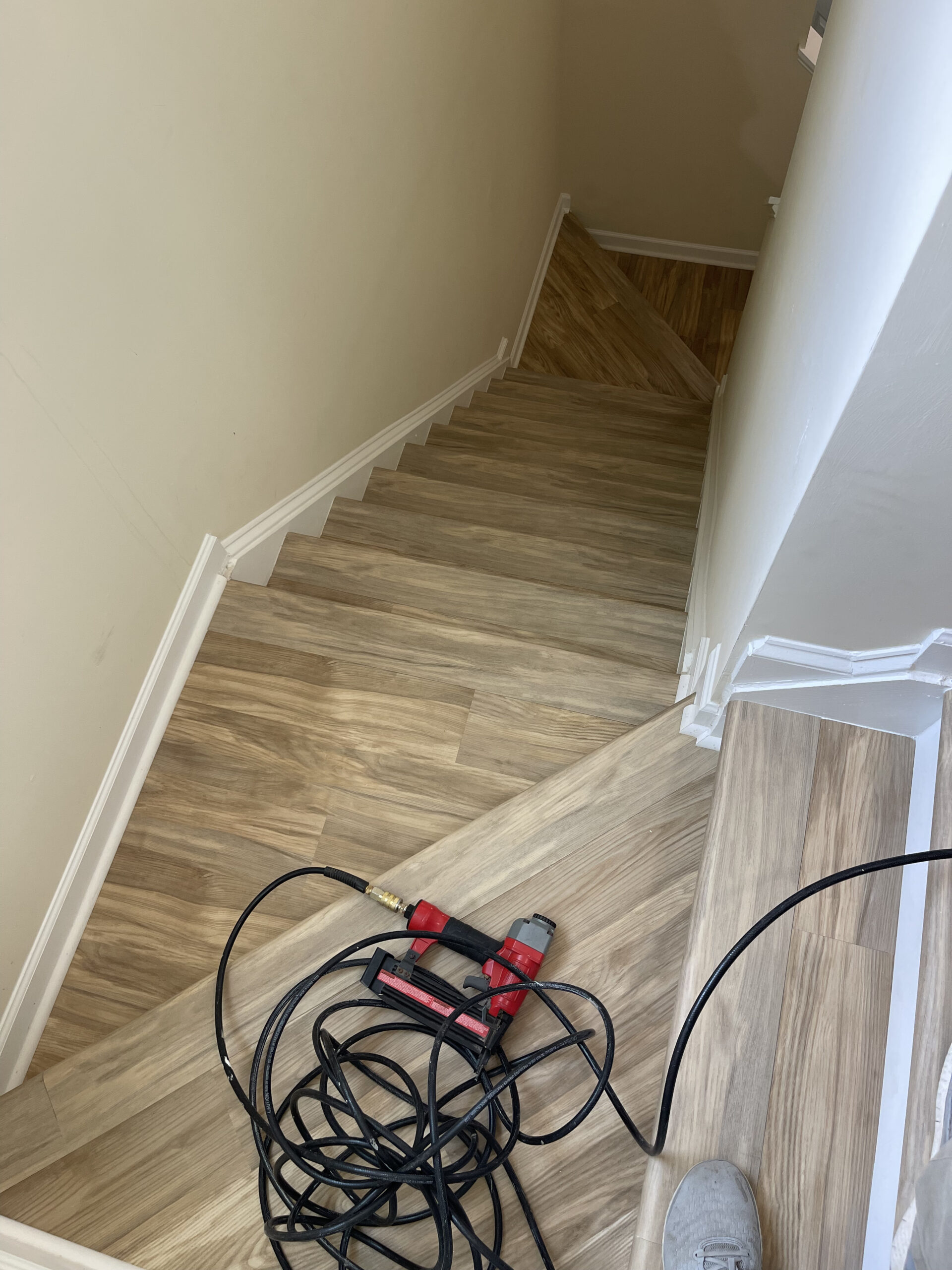 2024 01 07 Durham Morrisville NC LVP Installation 1300sf Stairs after 2
