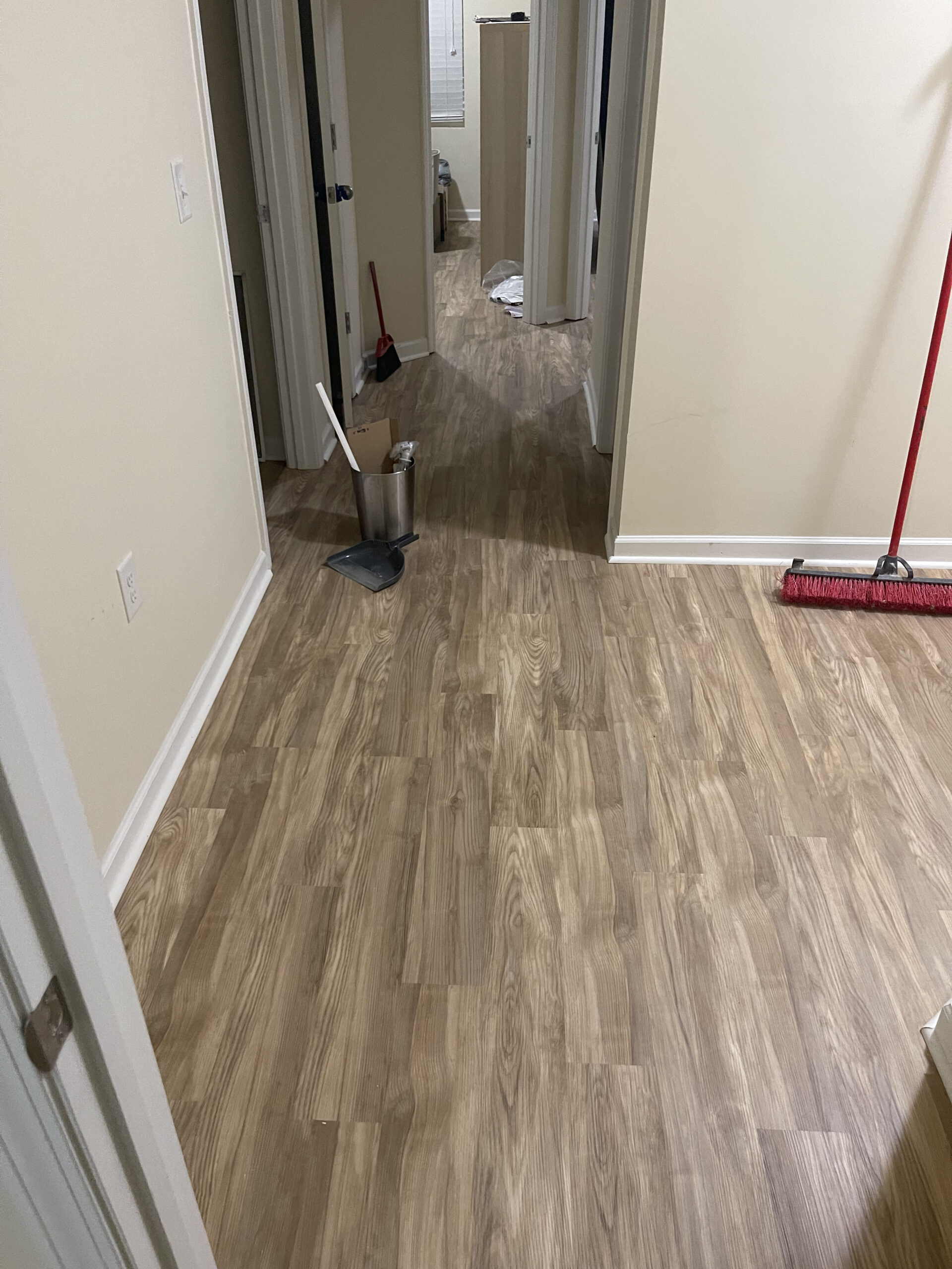 2024 01 07 Durham Morrisville NC LVP Installation 1300sf hallway after 2
