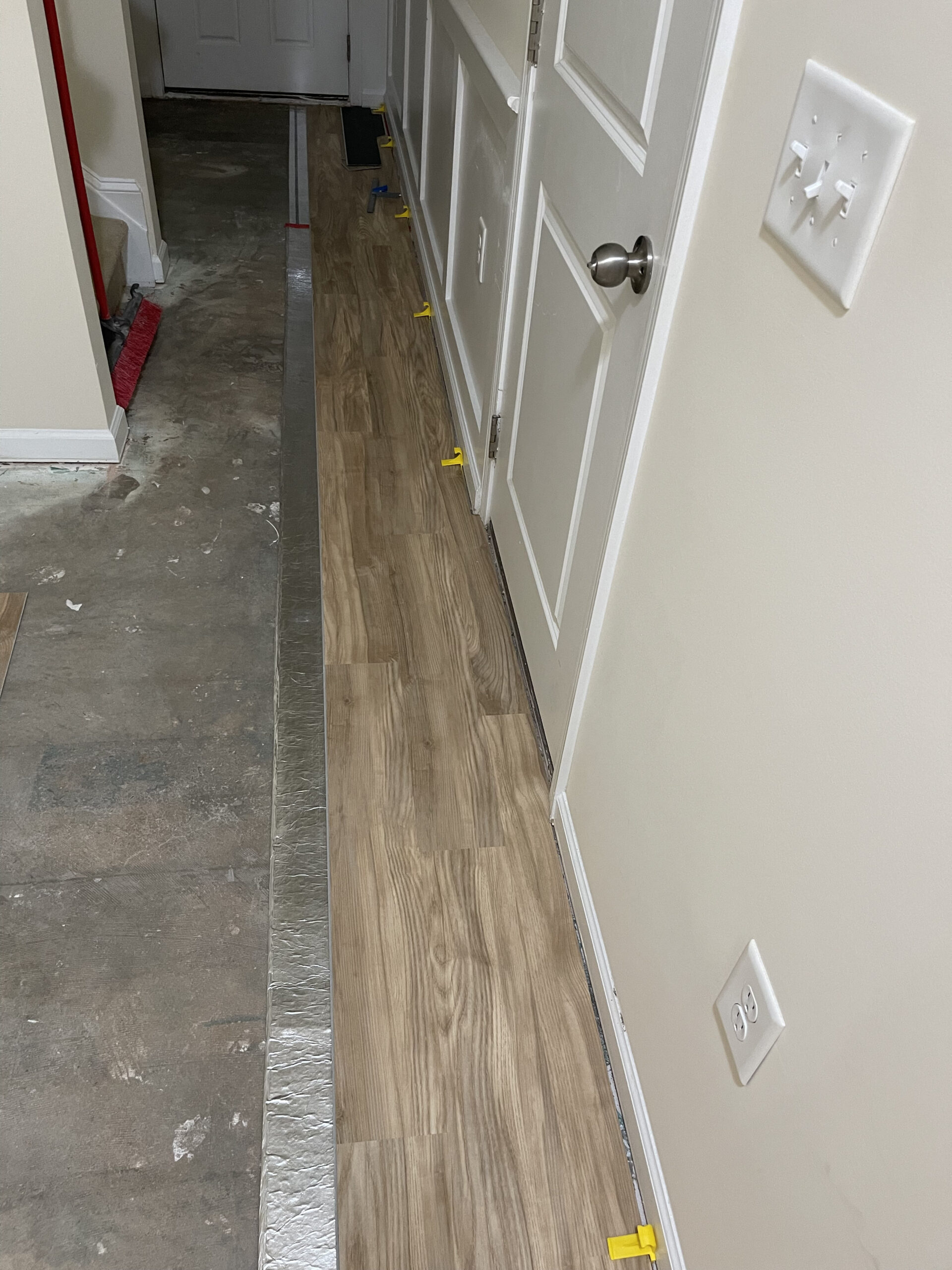 2024 01 07 Durham Morrisville NC LVP Installation 1300sf hallway during 1